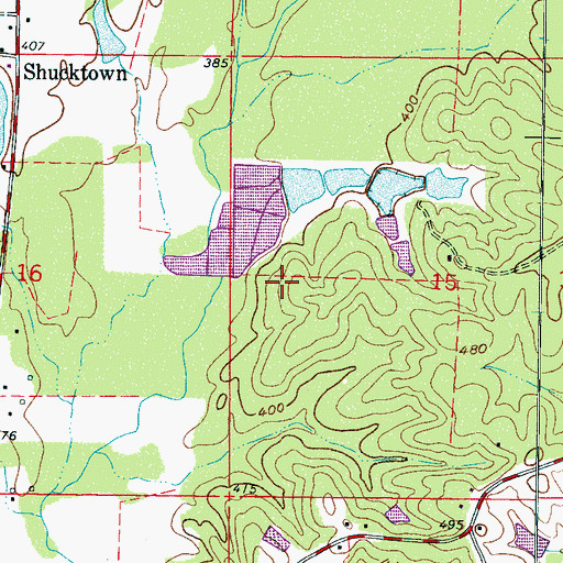 Topographic Map of Murry Rogers Catfish Ponds Dam, MS