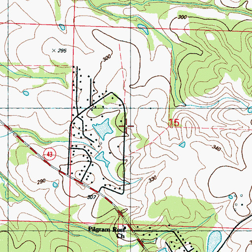 Topographic Map of Francis Galloway Lake Dam, MS