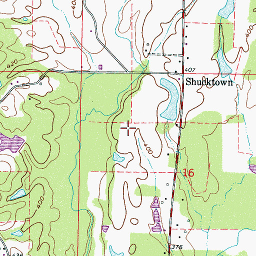 Topographic Map of R E Scruggs Pond Dam, MS