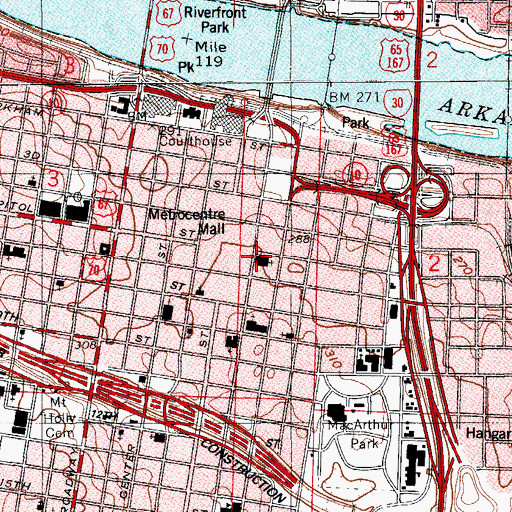 Topographic Map of Christ Episcopal Church, AR