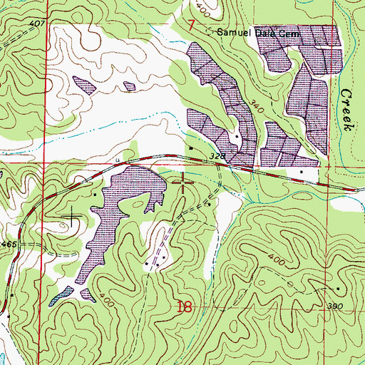 Topographic Map of Doctor L Rush Lake Dam, MS