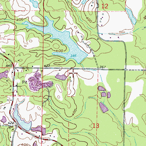 Topographic Map of Martha Cobb Pond Dam, MS