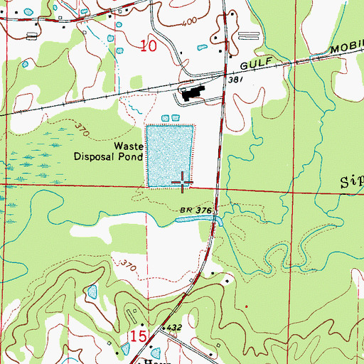 Topographic Map of Green Acre Farm Sewage Pond Dam, MS