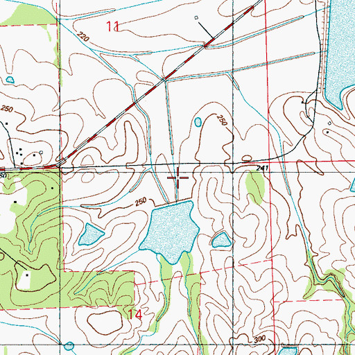 Topographic Map of Persimmon-Burntcorn Structure 1 Dam, MS