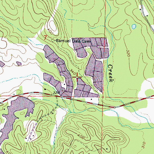 Topographic Map of Covington Fish Ponds Dam, MS