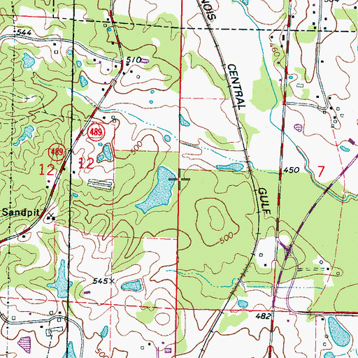 Topographic Map of Earl Laird Lake Dam, MS