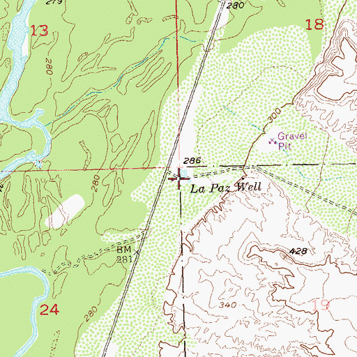 Topographic Map of La Paz Well, AZ