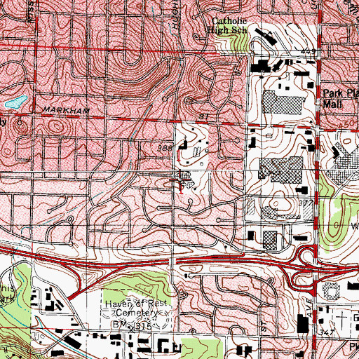 Topographic Map of Christ Lutheran School, AR