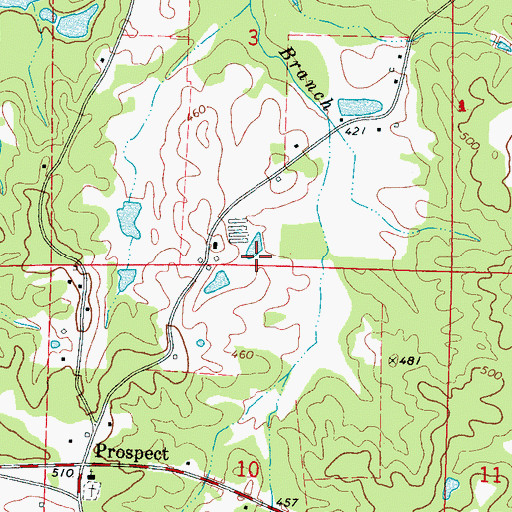 Topographic Map of Don Landrum Lake Dam, MS