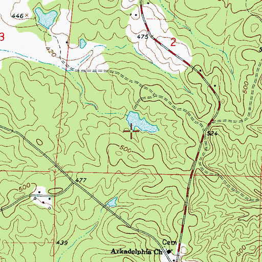 Topographic Map of E H Motley Junior Lake Dam, MS