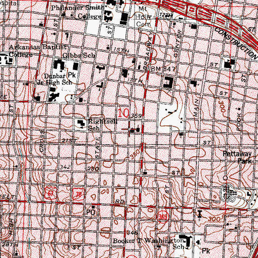 Topographic Map of Christ Temple Church, AR