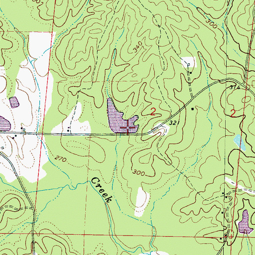 Topographic Map of R N McElroy Pond Dam, MS
