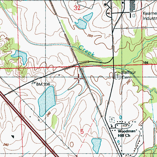 Topographic Map of Kendall Quinn Lake Dam, MS