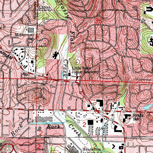 Topographic Map of Christ the King Catholic Church, AR