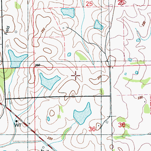 Topographic Map of T S Rowland Lake Dam, MS