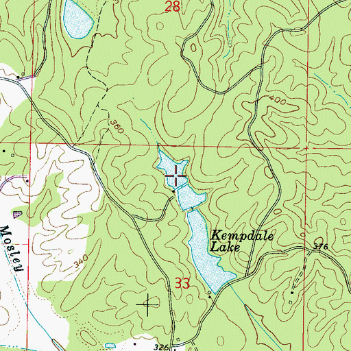 Topographic Map of Kempdale Lake Dam, MS