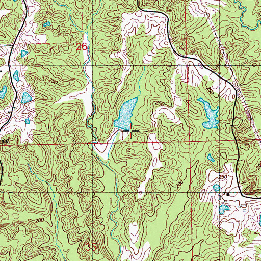 Topographic Map of Bill Link Pond Dam, MS