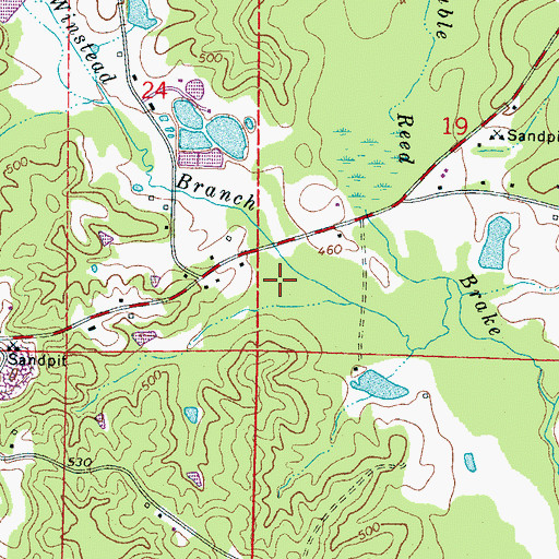Topographic Map of Chunky Creek Watershed Structure 18 Dam, MS