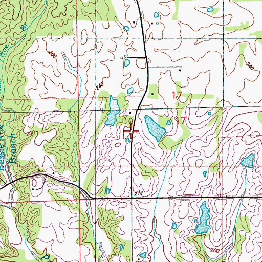Topographic Map of Bill Walker Pond Dam, MS