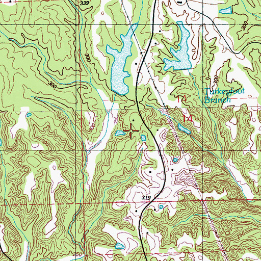 Topographic Map of H Johnson Pond Dam, MS