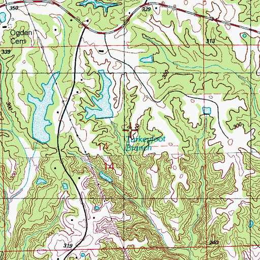 Topographic Map of Bill Link Pond Dam, MS