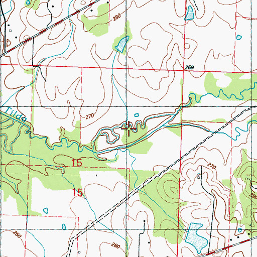 Topographic Map of Mississippi State Extension Lake Dam, MS
