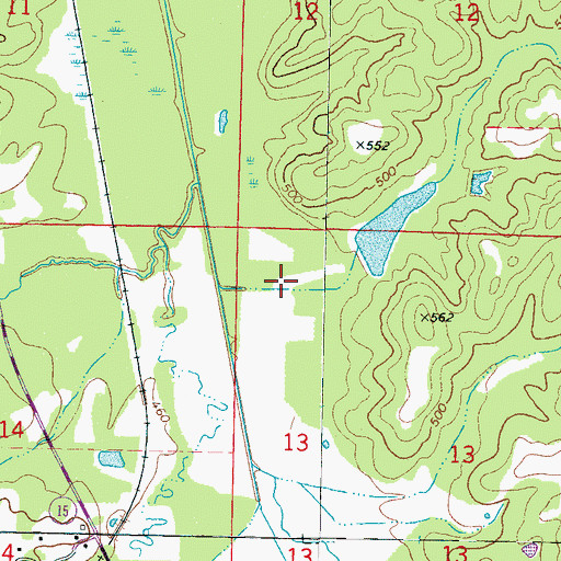 Topographic Map of Eldridge Lake Dam, MS