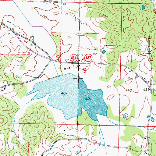 Topographic Map of Standing Pine Watershed Structure 5 Dam, MS