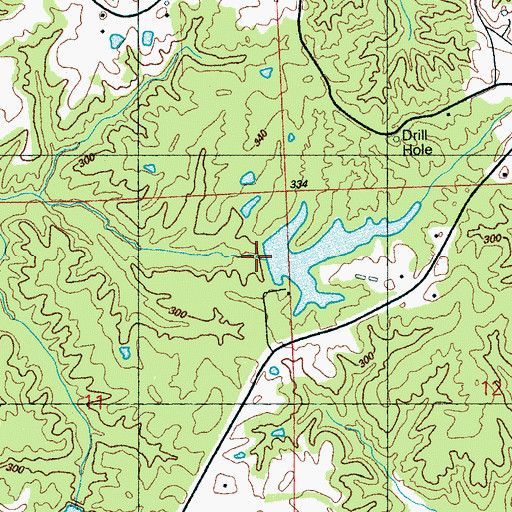 Topographic Map of Ralph Fears Lake Dam, MS