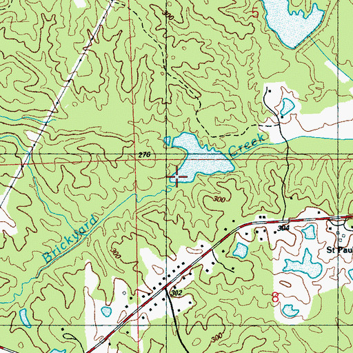 Topographic Map of Bentonia Watershed Structure 1 Dam, MS