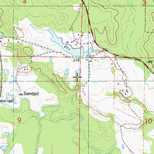 Topographic Map of Billy Harry Pond Dam, MS