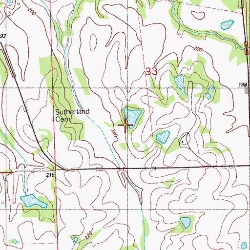 Topographic Map of D C Suther Lake Dam, MS