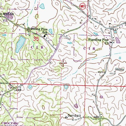 Topographic Map of Indian Agency Pond Dam, MS