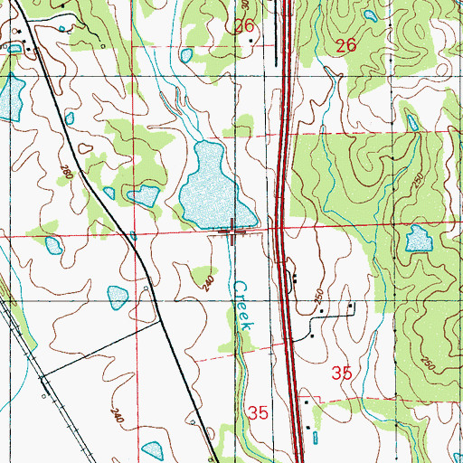 Topographic Map of Bentonia Watershed Structure 5 Dam, MS