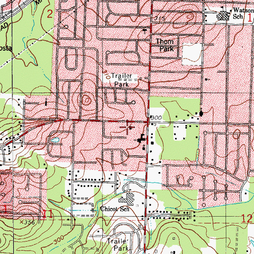 Topographic Map of Church of Christ, AR