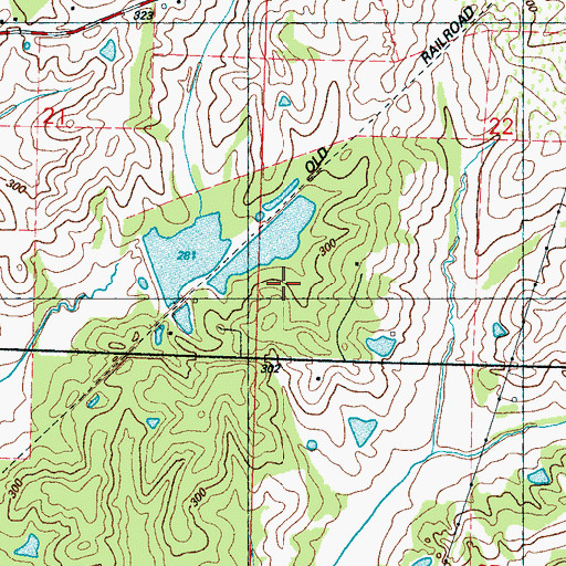 Topographic Map of Huckleberry Hills Lake Dam, MS