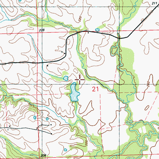 Topographic Map of M S Johnson Pond Dam, MS