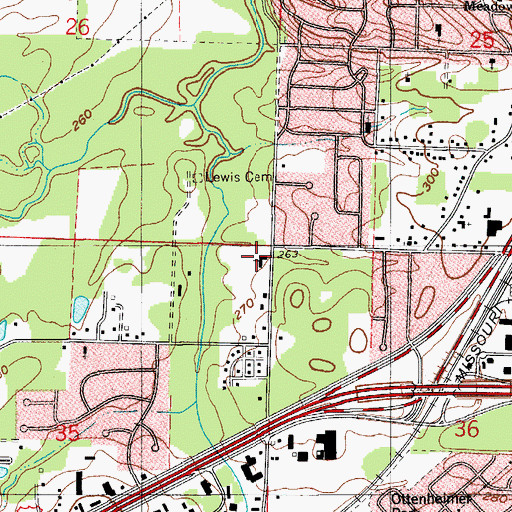 Topographic Map of Church of Christ, AR