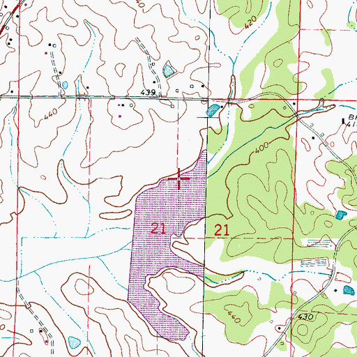 Topographic Map of Standing Pine Watershed Structure 9 Dam, MS