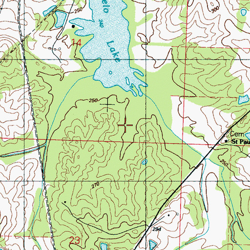 Topographic Map of Tithelo Lake Dam, MS