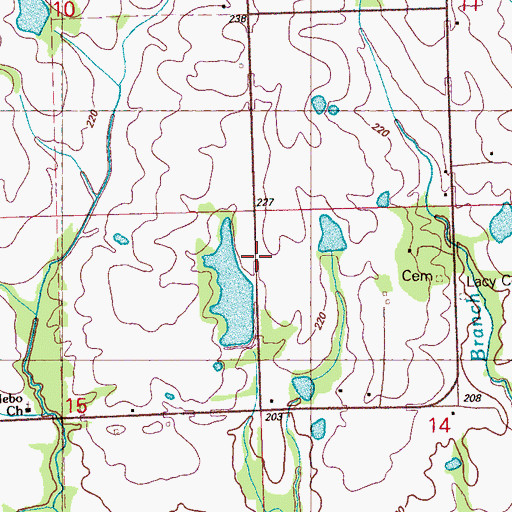 Topographic Map of C G Thomas Lake Dam, MS