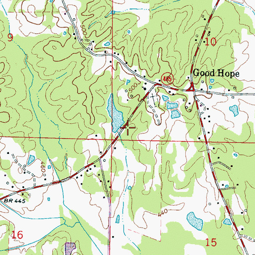 Topographic Map of Buddy Dees Lake Dam, MS