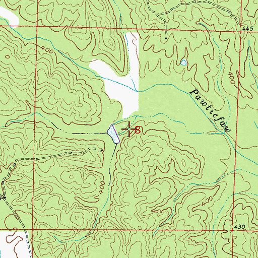 Topographic Map of Hugh Thomasson Lake Dam, MS