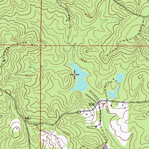Topographic Map of Dorothy Stennis Pond Dam, MS