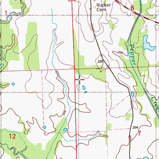 Topographic Map of Jay B Pepper Pond Dam, MS