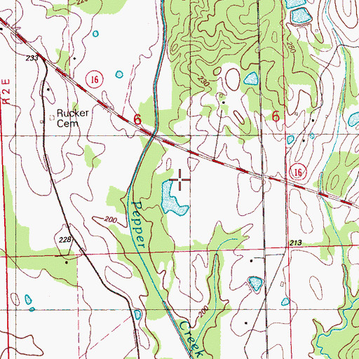 Topographic Map of Pepper Lake Dam, MS