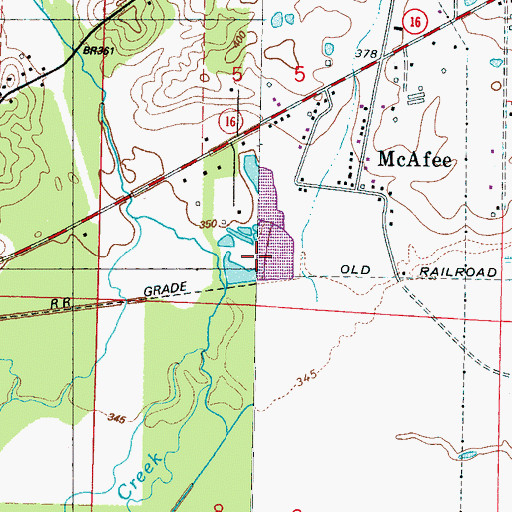 Topographic Map of Kermit Daughterly Lake Dam, MS