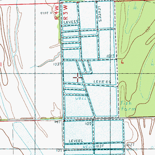 Topographic Map of Peaster Catfish Ponds Dam, MS