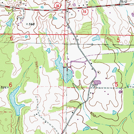 Topographic Map of Jones Lake Dam, MS