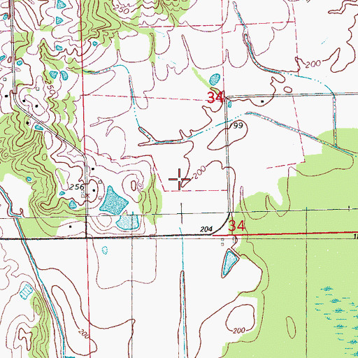 Topographic Map of Moore Lake Dam, MS